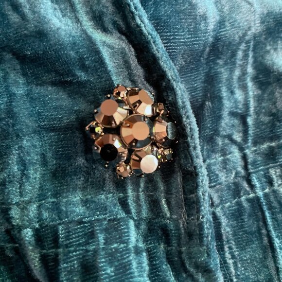 Stunning Marciano Woman's Teal Turquoise Crushed Velvet Blazer-Size 2 - Picture 7 of 12